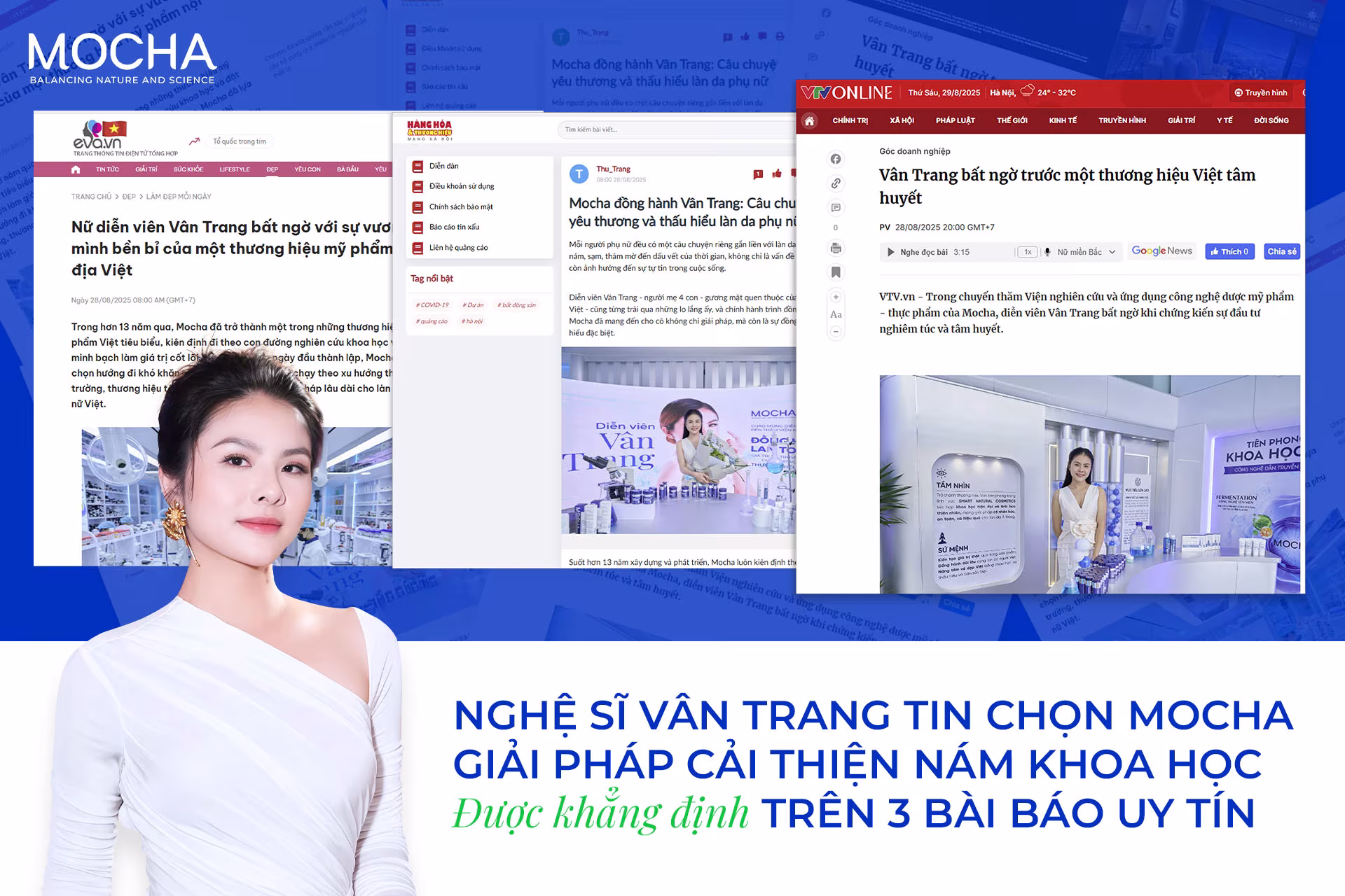 Nghệ sỹ Vân Trang cùng MOCHA Lan tỏa hành trình cải thiện Nám an toàn và bền vũng