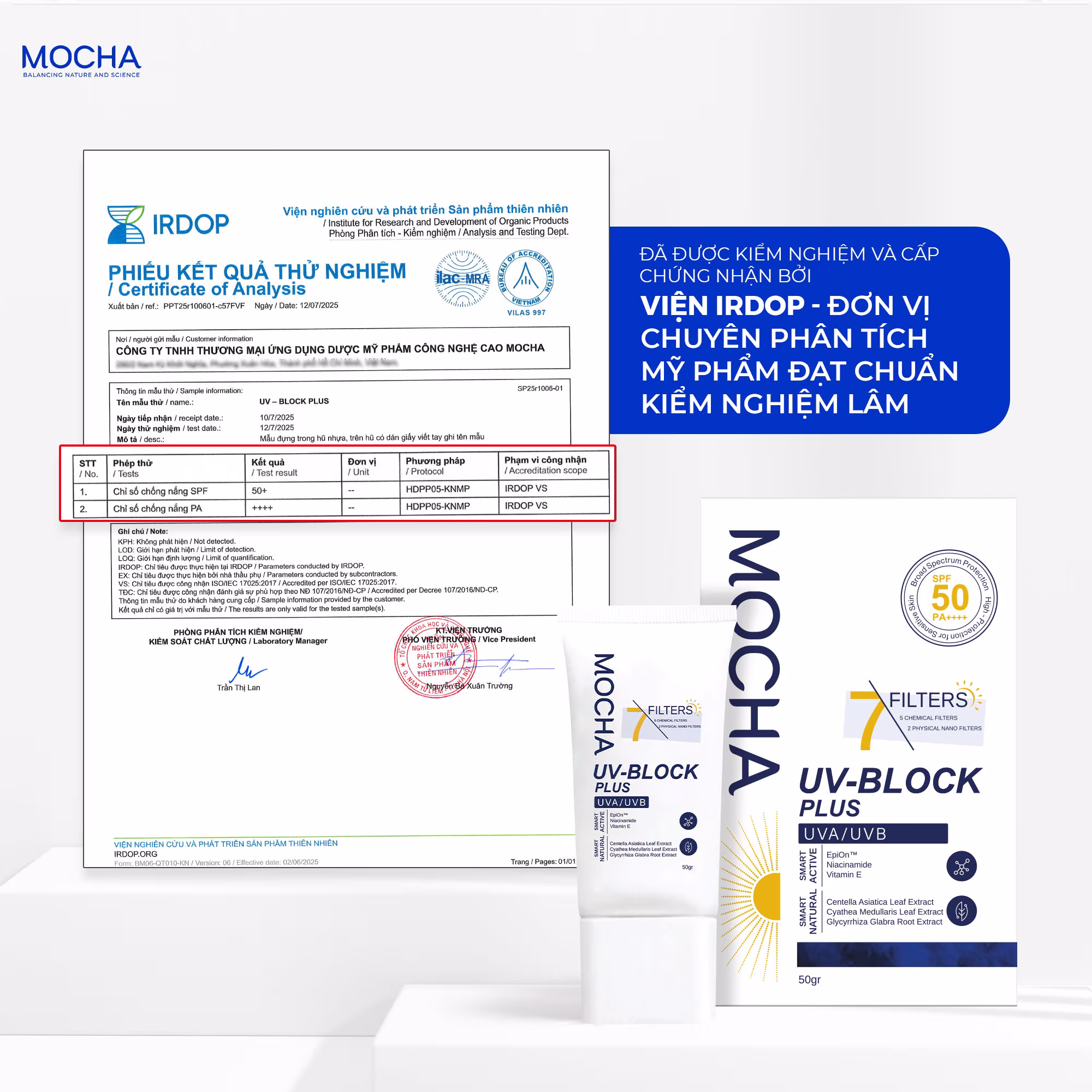 Thông Báo Thay Đổi Bao Bì Kem Chống Nắng Mocha UV-Block Plus