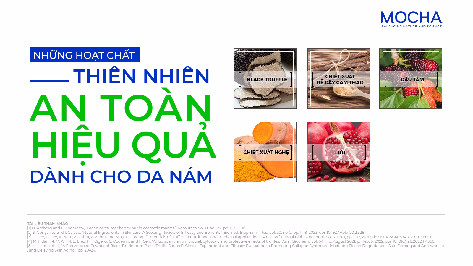 NHỮNG HOẠT CHẤT THIÊN NHIÊN AN TOÀN, HIỆU QUẢ DÀNH CHO DA NÁM