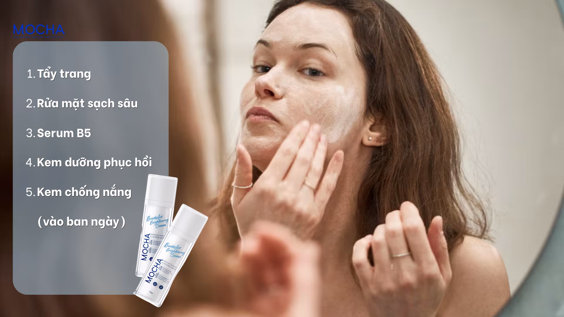 Combo phục hồi da Mocha: 4 bước “cứu cánh” cho làn da mỏng yếu