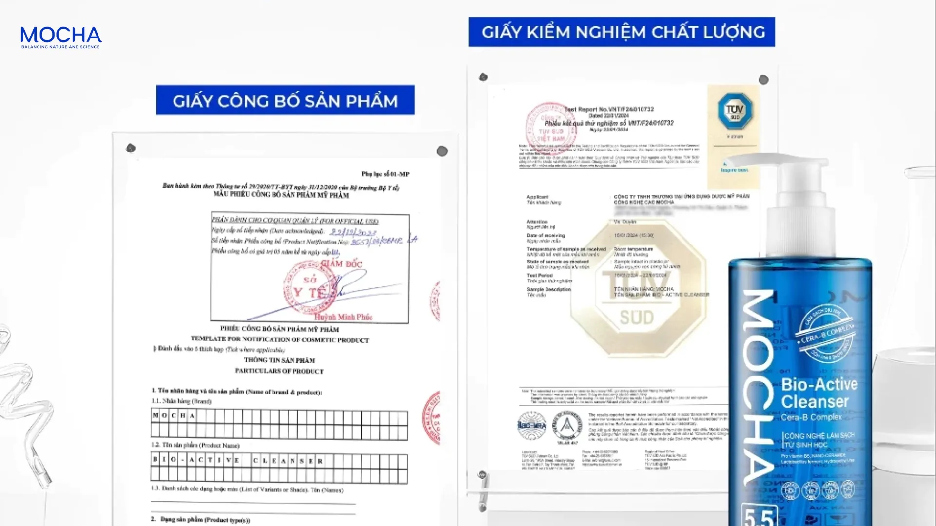 Mỹ phẩm Mocha có giấy kiểm định không? Trực tiếp xem chứng nhận FDA và Ellead