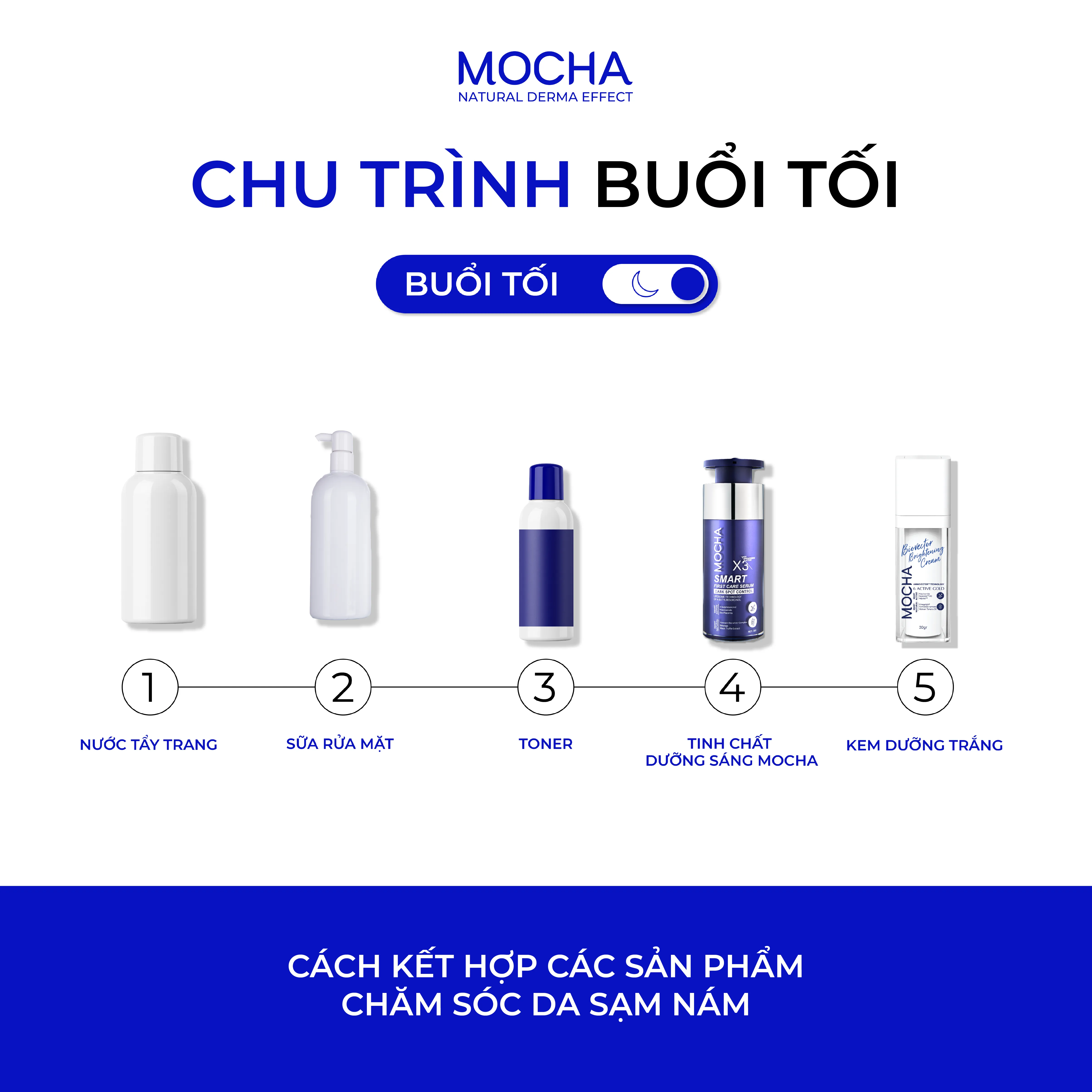 CÁCH KẾT HỢP SẢN PHẨM TRONG BỘ CHĂM SÓC DA SẠM NÁM